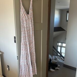 Vici Floral Maxi Dress - Pink and White